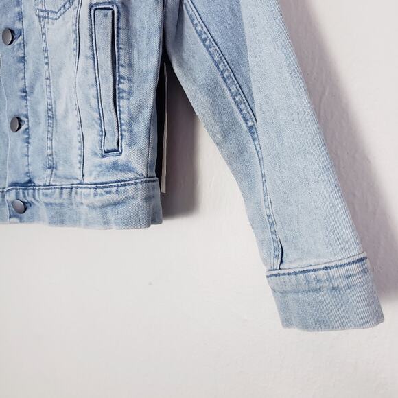 NEW Nordstrom Christina Martinez Denim Jacket Oversized Floral Art Girls Medium - Picture 4 of 10